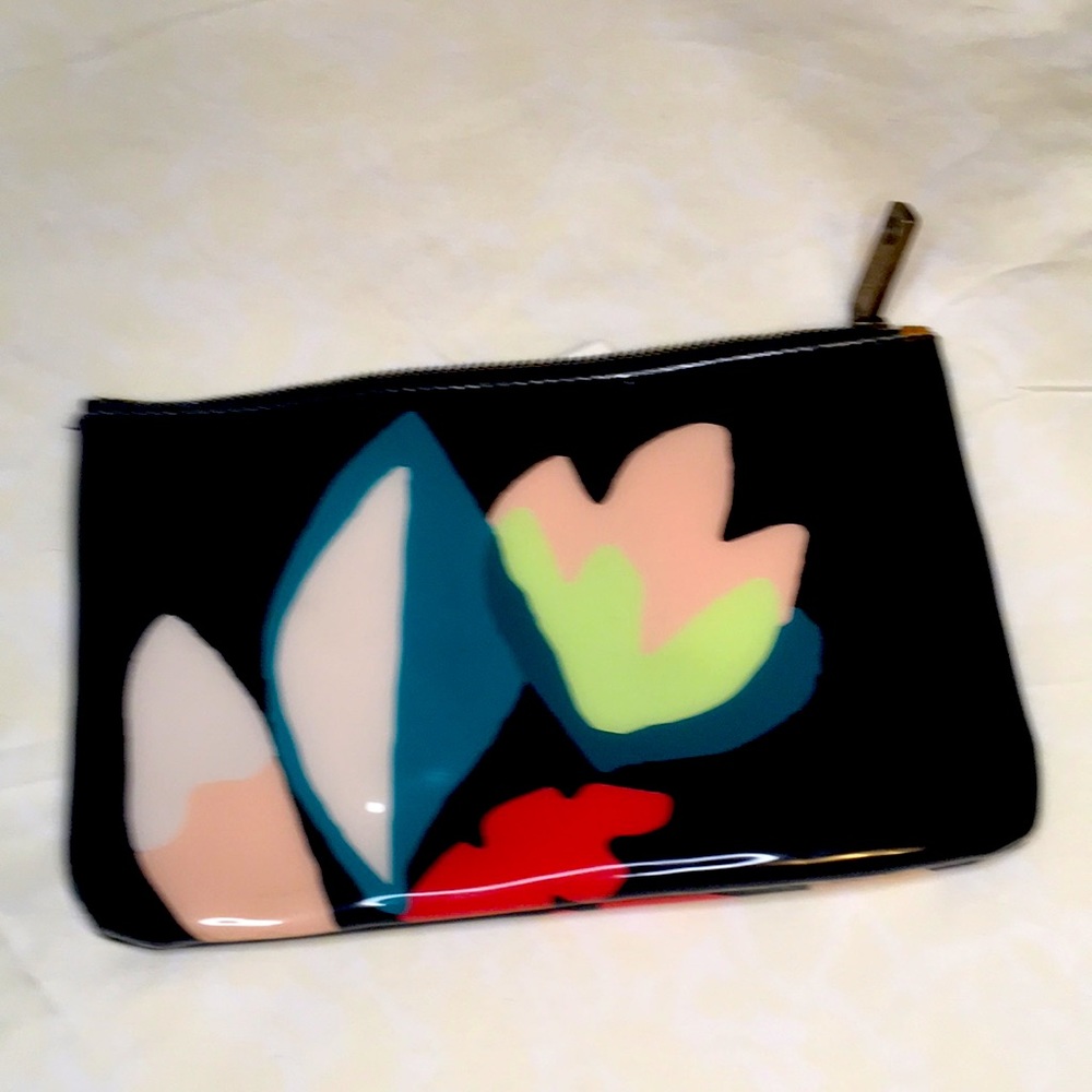 Fossil black  floral printed pouch